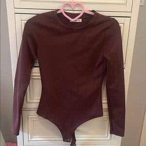 LS chocolate brown bodysuit